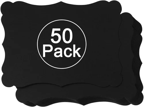 Paquete de 50 tarjetas de kraft en blanco de cartulina gruesa marrón, tarjetas de felicitación para manualidades, tarjetas de regalo, menús, baby
