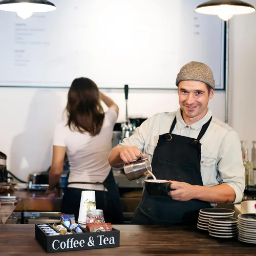 Miniatura 4 de Soaoo Organizador de estación de café, soporte de madera para café y té, accesorios de encimera con 4 divisores extraíbles, organizador