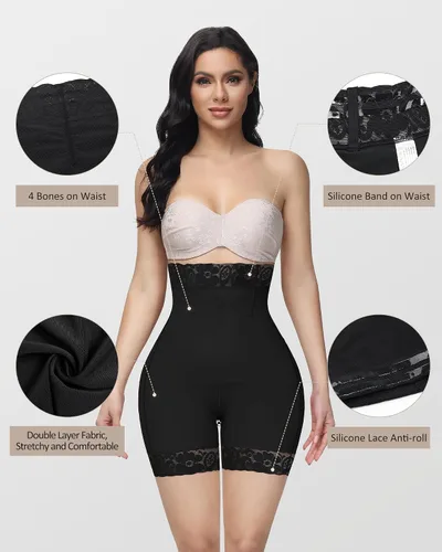 Miniatura 4 de SHAPSHE Pantalones cortos moldeadores para levantamiento de glúteos, pantalones cortos de control de abdomen, fajas colombianas, ropa