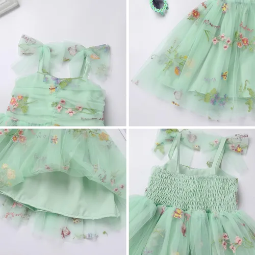 Miniatura 6 de AWIBMK Vestido de tul con lentejuelas y estrellas para el primer cumpleaños, sin mangas, con lazo, decoración de princesa, fiesta de tartas