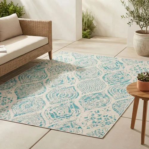 Miniatura 34 de FH Home Alfombra plana tejida para exteriores, impermeable, fácil de limpiar, resistente a las manchas, hilo de polipropileno de alta calidad