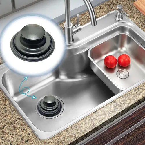 Miniatura 5 de Tapón de fregadero de cocina negro de 3.35 pulgadas para eliminación de basura, tapón de eliminación de basura de acero inoxidable que se adapta a