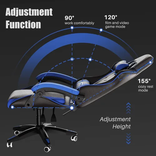 Miniatura 3 de Racingreat Silla de juegos con respaldo alto, silla ergonómica para jugadores de computadora con reposacabezas y soporte lumbar, silla de juego