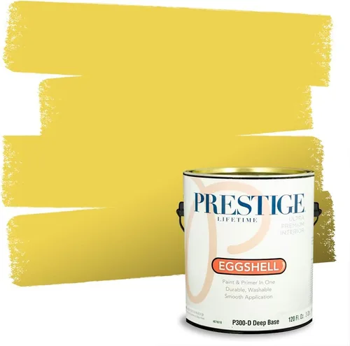 Miniatura 48 de PRESTIGE Pinturas Pintura Exterior e Imprimación En Uno, 1 Galón, Satinado, Pareja Comparable de Benjamin Moore* Amarillo* 320BM-PCM