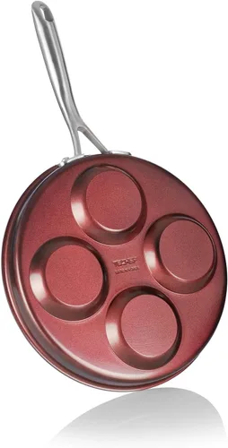 Miniatura 9 de TECHEF - Sartén para huevos antiadherente, sartén de aluminio Plett, sartén para 4 huevos para el desayuno perfecto, panqueques, hamburguesas y más