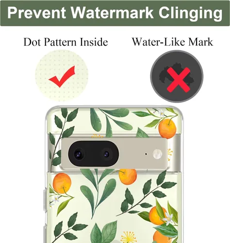Miniatura 7 de Unov - Funda compatible con Pixel 7, diseño transparente de TPU suave, absorción de impactos, delgada, patrón labrado, cubierta protectora trasera