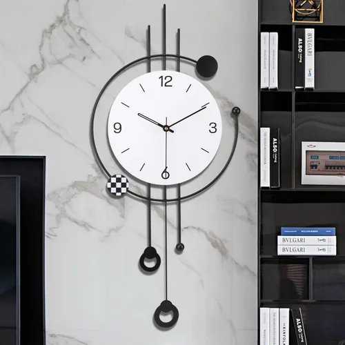 Miniatura 7 de SIN&MI Reloj de pared grande para decoración de sala de estar, gran arte decorativo de pared, reloj de péndulo, funciona con pilas, sin tictac