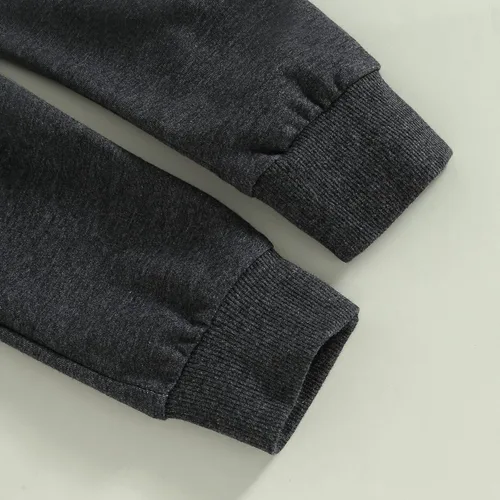 Miniatura 62 de Conjunto de 2 piezas de sudadera de manga larga con cuello redondo y pantalones casuales para bebés y niños pequeños