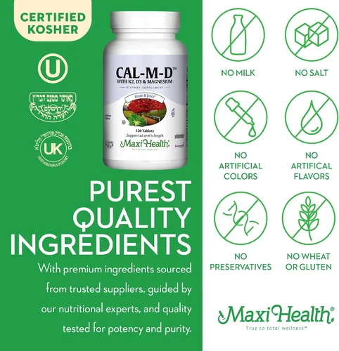Miniatura 7 de Calcio 4 en 1 1000 mg con vitamina D3 - Suplemento de calcio para mujeres y hombres con vitamina K2 D3 1000 UI - Citrato de calcio extra fuerte
