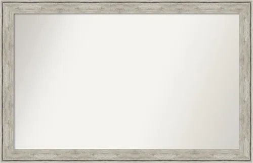Miniatura 462 de Amanti Art Espejo de baño plateado para sobre fregadero, 28 x 47 pulgadas, espejo rectangular de plata imperial, marco de madera tradicional de gran