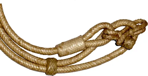 Miniatura 5 de Horse Western Tack - Cuerda trenzada a mano de 8.5 pies con piel natural sin procesar en nudos a juego, piel cruda, trenzada a mano, cuerda