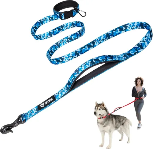 Miniatura 22 de TSPRO Correa táctica para perro, manos libres, resistente, ajustable, con mango acolchado y cierre de seguridad de metal para caminar, correr