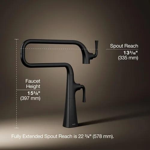 Miniatura 3 de Kohler K-22067-BL - Llenador de ollas para fregadero de cocina Graze