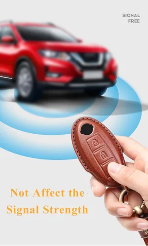 Miniatura 4 de SANRILY Funda para llavero de 3 botones para Nissan Armada Rogue Murano Cube 370Z Leaf Juke Quest Keyless Entry Remote Key Protector con llavero