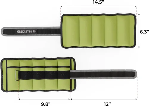 Miniatura 7 de Nordic Lifting - Pesas ajustables de tobillo para mujeres y hombres – 1 par (2–10 libras) Pesas de muñeca, brazo y pierna para gimnasio, yoga