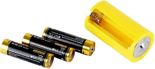 Miniatura 7 de Acxico 8 piezas AA a tamaño D adaptadores de batería convertidor cajas plástico paralelo amarillo