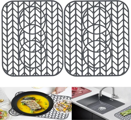 Miniatura 16 de AWOKE Protectores de fregadero para fregadero de cocina, alfombrilla protectora de fregadero de cocina - 28.4"x15.2" Alfombrilla plegable