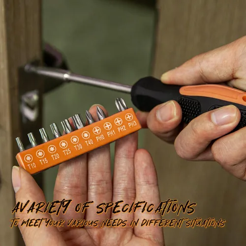 Miniatura 5 de CARTMAN Juego de herramientas de 39 piezas Kit de mano para el hogar general con caja de herramientas de plástico estuche de almacenamiento naranja