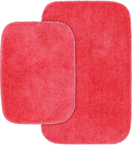 Miniatura 91 de Garland Rug 2 alfombras de baño tradicionales de nailon lavables color morado (17 x 24 pulgadas, 21 x 34 pulgadas), suaves, absorbentes y elegantes