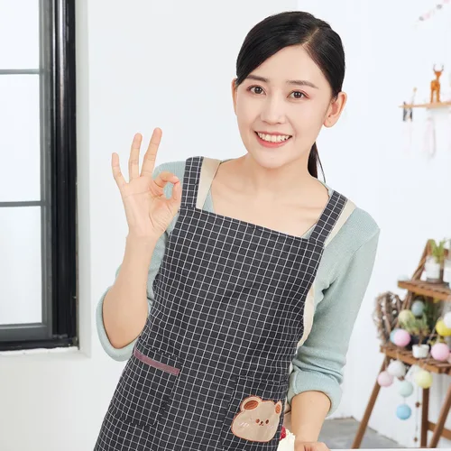 Miniatura 8 de Delantal ajustable de lona oscura de algodón y poliéster con bolsillo espacioso para hombres y mujeres, camareros, chefs, estilistas, salón