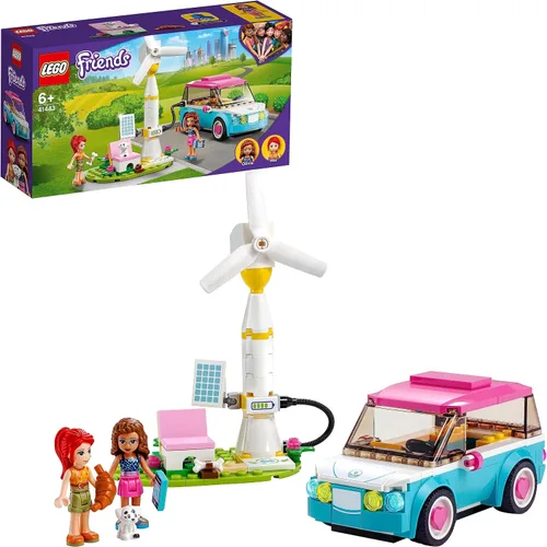 Lego 41443 Friends Coche Eléctrico de Olivia Juguete de Construcción para Niños +6 años con Mini Muñecas Educación Ambiental