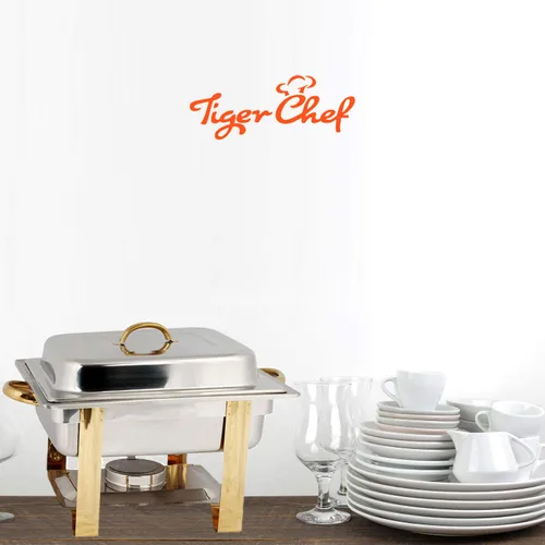 Miniatura 6 de Juego de sartenes TigerChef con detalles dorados, Plateado, 1