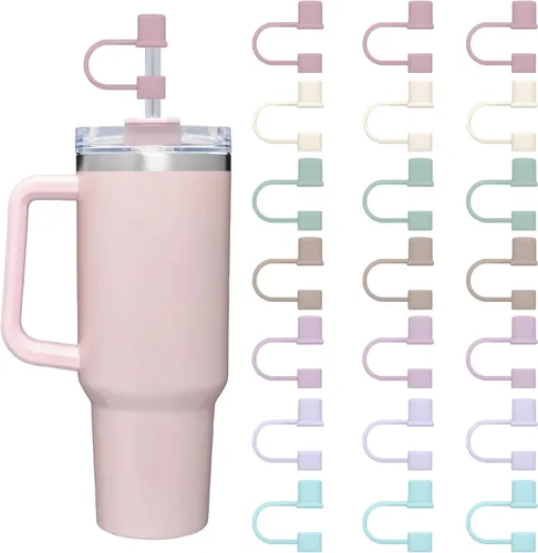 Miniatura 10 de 7 Piezas Tapas Protectoras de Pajilla para Copa Stanley, Simples de 10mm (0.4 pulgadas) Tapas de Pajilla de Silicona para Accesorios de Vaso Stanley