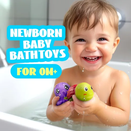 Miniatura 2 de Hely Cancy Juguetes de baño para niños, juguetes de baño sin agujeros para bebés de 1 año de edad, niños y niñas, ducha, agua, piscina, juguetes