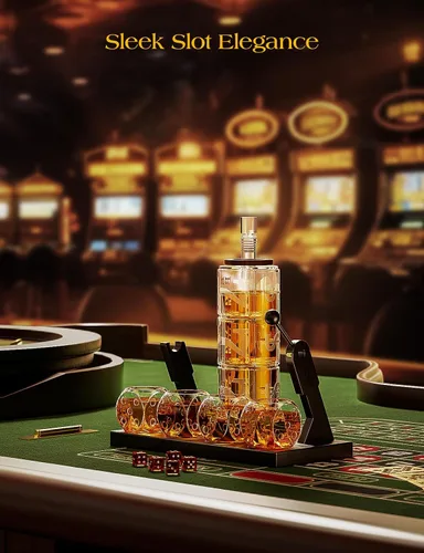 Miniatura 5 de Kollea Juego de decantador de whisky con ranura para hombres, 50.7 onzas, estilo casino, decantador de whisky con 4 vasos de dados, regalos