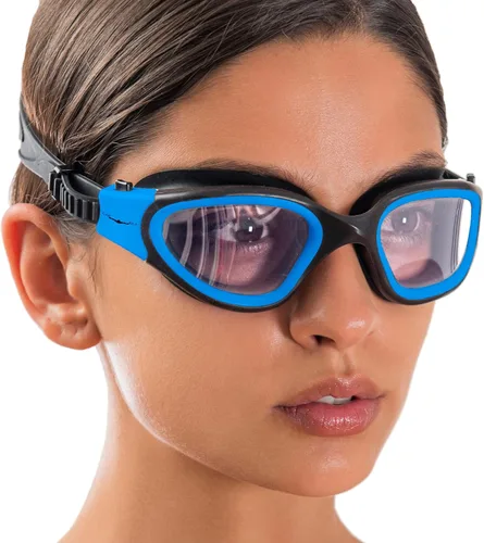 Miniatura 2 de AqtivAqua DX - Gafas de natación con visión amplia para adultos, hombres y mujeres, antiempañamiento y sin fugas Gafas azules + funda azul