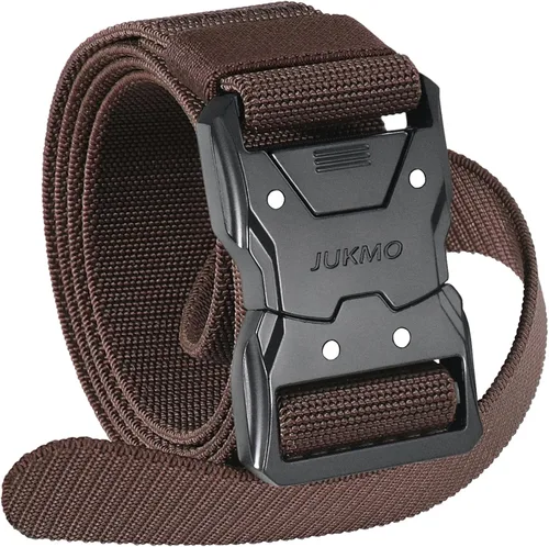 Miniatura 11 de JUKMO - Cinturón táctico de liberación rápida, cinturón de nailon de 1.5 pulgadas estilo militar para senderismo con hebilla de cinturón