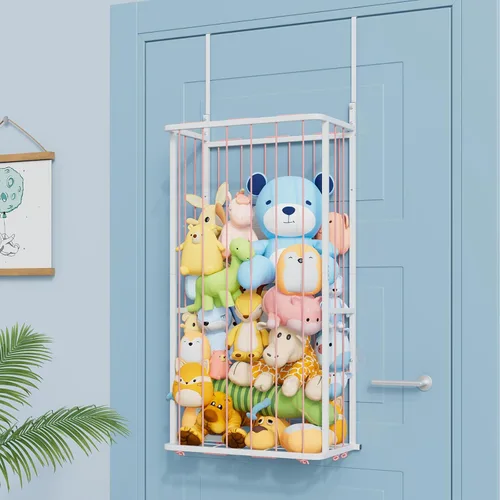 Miniatura 3 de SWTYMIKI Almacenamiento de animales de peluche colgantes, organizador grande de juguetes de peluche, montado en la pared o en esquina