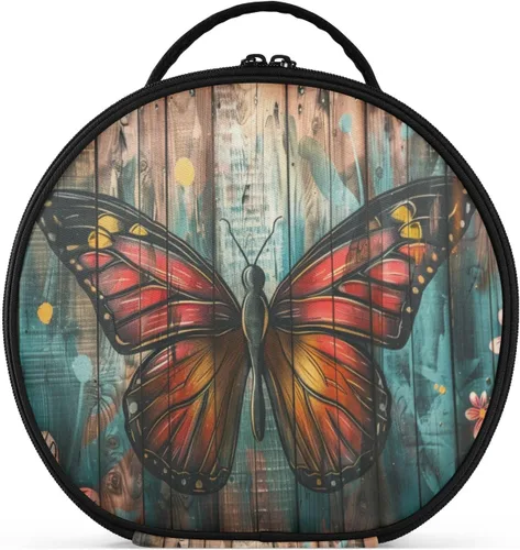 Miniatura 17 de senya Bolsa redonda para cosméticos, estuche de viaje para maquillaje, bolsa organizadora de maquillaje con divisores ajustables, portátil