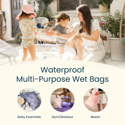 Miniatura 2 de Tiny Twinkle Bolsas Húmedas a Prueba de Desorden Paquete de 2 Bolsas Húmedas Reutilizables e Impermeables para Trajes de Baño Ropa de Bebé
