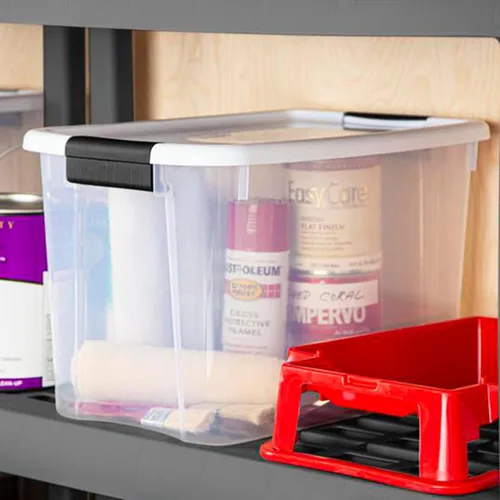 Miniatura 7 de Sterilite paquete de 12 unidades de contenedores de almacenamiento con pestillos ultra, con tapas, plástico transparente, 30 cuartos de galón