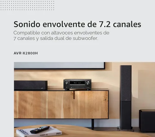 Miniatura 6 de Denon AVR-X2800H Receptor Estéreo de 7.2 Canales - AVR de Cine en Casa 8K UHD (95W X 7), Transmisión Inalámbrica a través de HEOS Integrado, Wi-Fi
