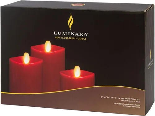 Miniatura 8 de Luminara Juego de 3 velas sin llama con borde fundido parpadeante, funciona con pilas y función de temporizador, control remoto incluido, pilar
