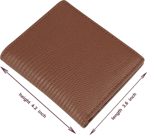Miniatura 6 de Mini monedero de bolsillo compacto de cuero para mujer con seguridad RFID - NEGRO, Coñac, Minimalista
