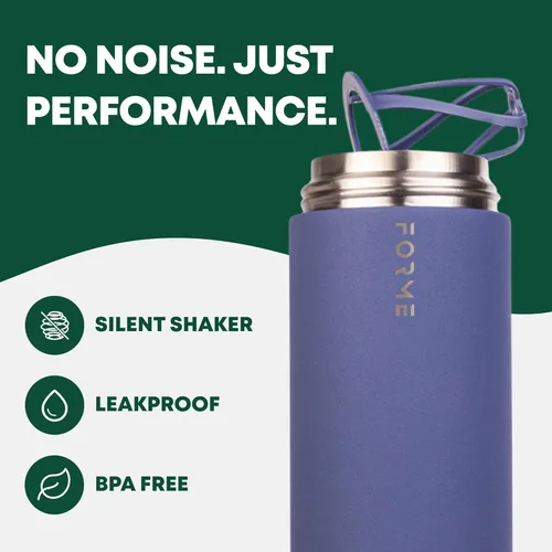 Miniatura 2 de FORME - Blender Shaker Bottle, Leakproof Double Insulated Stainless Steel, Noiseless Shaker Bottle for Hot & Cold Drinks with Supplement Storage