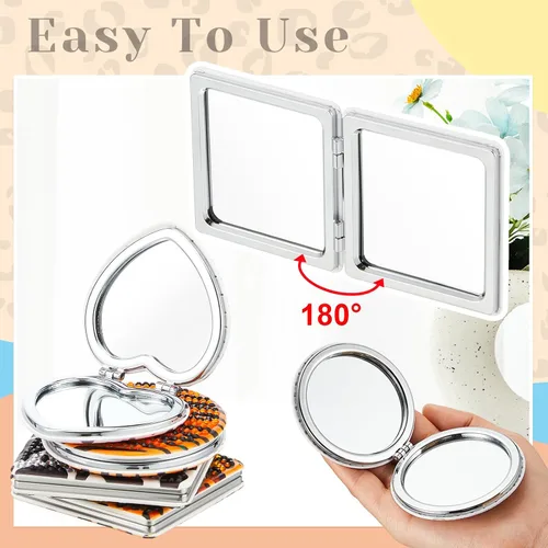 Miniatura 6 de Marsui 4 piezas de espejo compacto de pintura de diamante, bolsillo de pintura portátil, plegable, para mujeres, arte de diamante, regalos de mamá