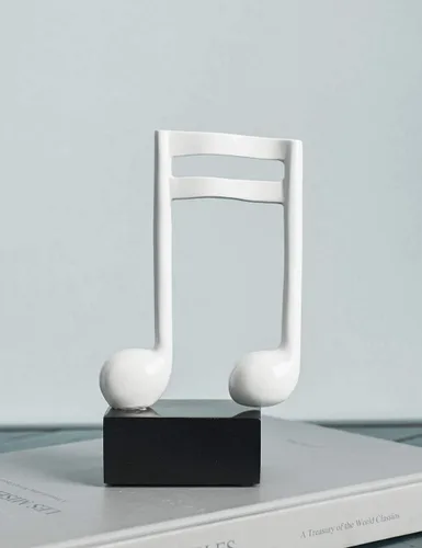 Miniatura 7 de HAUCOZE Decoración de notas musicales, decoración musical, regalos, centro de mesa, escultura, piano, estatua, blanco, 7.5 pulgadas