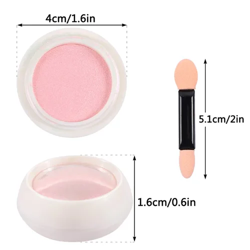 Miniatura 2 de Decoración de uñas láser espejo - Neón, Aurora, polvo de metal de titanio con cepillos de esponja para uñas