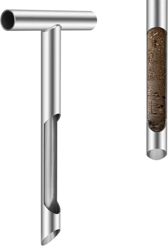 Sonda de muestreo de suelo de 12 pulgadas, herramienta de muestreo de núcleo de suelo de acero inoxidable con mango en T, sonda de suelo resistente