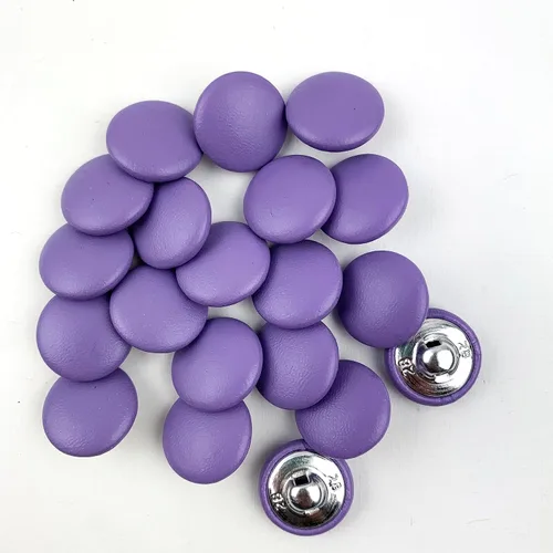 Miniatura 17 de Heyiwell 30 botones redondos cubiertos de cuero con vástago de metal, para vestidos de novia, camisas, vestidos, manualidades de costura (beige, mm)