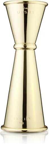 Miniatura 4 de Viski Jigger doble de estilo japonés para cócteles, kit de barra esencial, 1oz y 2oz con medidas interiores, dorado Oro