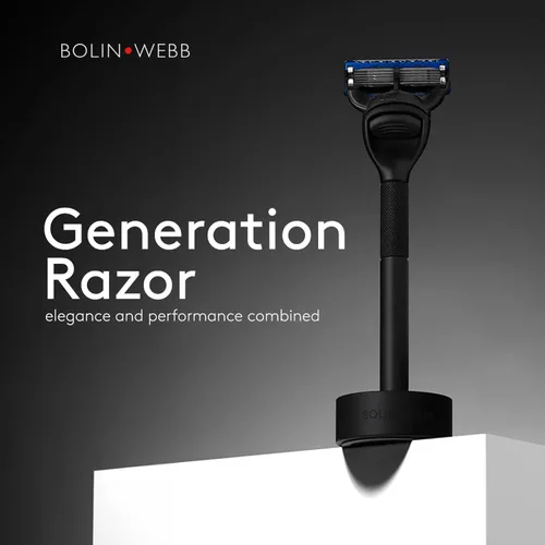 Miniatura 4 de Bolin Webb Generation Razor & Stand - Maquinillas de afeitar de lujo para hombres con 5 cuchillas Gillette Fusion, afeitadora de aluminio de alta