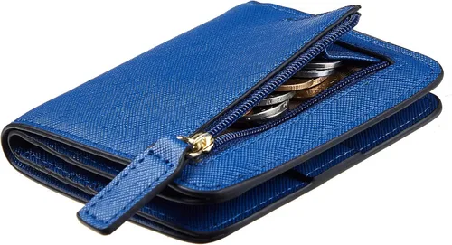 Miniatura 12 de Toughergun Cartera pequeña de cuero delgada para mujer con protección RFID, mini monedero bifold compacto con ventana de identificación transparente