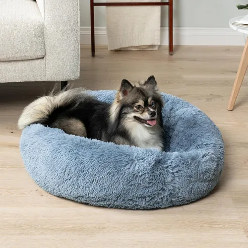 Miniatura 8 de PetAmi Cama calmante para perros y gatos pequeños y medianos, 23 camas redondas en forma de dona, cama lavable y esponjosa de piel sintética