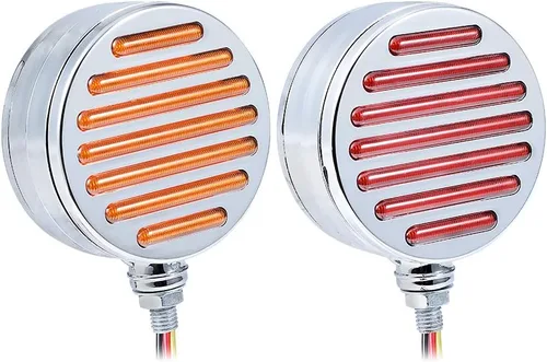 Miniatura 13 de Astra Depot 2 piezas de luz de cara doble de 3" redondas, 24 LED, color rojo, ámbar y blanco, para remolque de camión semi, tractor, vehículo largo