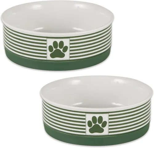 Miniatura 15 de DII Hueso seco Bol mascota de cerámica para comida & agua, con borde de silicona para antideslizante Pequeño, Mediano, Grande Perros y Gatos, L, Gris